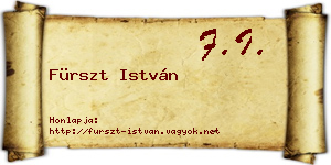 Fürszt István névjegykártya