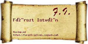 Fürszt István névjegykártya